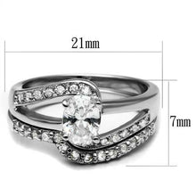 Load image into Gallery viewer, Women&#39;s Stainless Steel Oval CZ Engagement Wedding 2 PC Promise Ring Set - Jewelry Store by Erik Rayo
