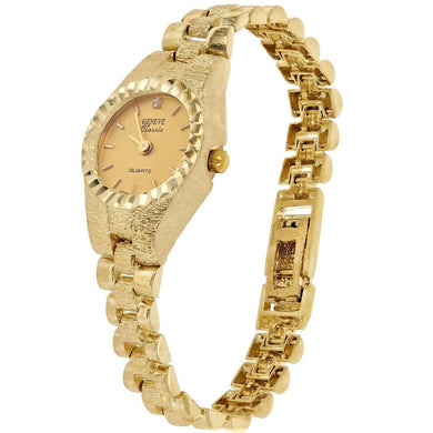 Women's Watch 10k Yellow Gold Watch Link Wrist Watch Geneve with Diamond 6.25-6.75 27.8 grams - Jewelry Store by Erik Rayo