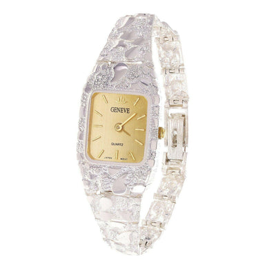 Women's Watch 925 Sterling Silver Nugget Link Geneve Wrist Watch 6.5-7 24.7 grams - Jewelry Store by Erik Rayo