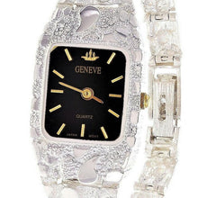 Load image into Gallery viewer, Women&#39;s Watch 925 Sterling Silver Nugget Link Geneve Wrist Watch 7-7.5 26 grams - Jewelry Store by Erik Rayo
