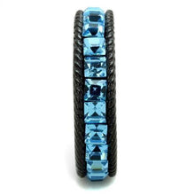 Load image into Gallery viewer, Womens Black Aquamarine Ring Anillo Para Mujer Stainless Steel Ring with Top Grade Crystal in Sea Blue Rovereto - Jewelry Store by Erik Rayo
