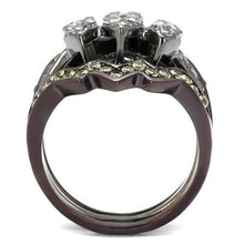 Load image into Gallery viewer, Womens Black Brown SIlver Ring Anillo Para Mujer Stainless Steel Ring with AAA Grade CZ in Clear Bolzano - Jewelry Store by Erik Rayo
