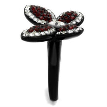 Load image into Gallery viewer, Womens Black Butterfly Ring Anillo Para Mujer Stainless Steel Ring with Top Grade Crystal in Siam Esther - Jewelry Store by Erik Rayo
