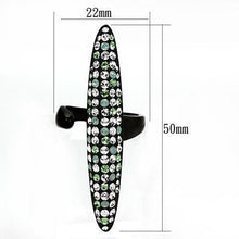 Load image into Gallery viewer, Womens Black Large Ring Anillo Para Mujer Stainless Steel Ring with Top Grade Crystal in Multi Color Terracia - Jewelry Store by Erik Rayo
