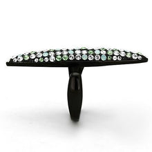 Load image into Gallery viewer, Womens Black Large Ring Anillo Para Mujer Stainless Steel Ring with Top Grade Crystal in Multi Color Terracia - Jewelry Store by Erik Rayo
