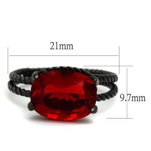 Womens Black Pink Ring Anillo Para Mujer 316L Stainless Steel Ring with Glass in Siam Salerno - Jewelry Store by Erik Rayo