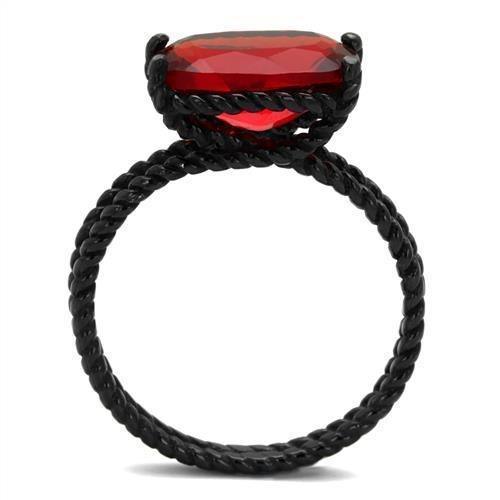 Womens Black Pink Ring Anillo Para Mujer 316L Stainless Steel Ring with Glass in Siam Salerno - Jewelry Store by Erik Rayo