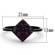 Load image into Gallery viewer, Womens Black Purple Ring Anillo Para Mujer y Ninos Kids 316L Stainless Steel Ring with Top Grade Crystal in Amethyst Bolsena - Jewelry Store by Erik Rayo
