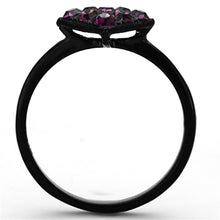 Load image into Gallery viewer, Womens Black Purple Ring Anillo Para Mujer y Ninos Kids 316L Stainless Steel Ring with Top Grade Crystal in Amethyst Bolsena - Jewelry Store by Erik Rayo
