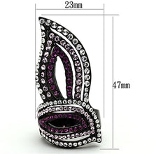 Load image into Gallery viewer, Womens Black Purple Ring Anillo Para Mujer y Ninos Kids 316L Stainless Steel Ring with Top Grade Crystal in Multi Color Gorizia - Jewelry Store by Erik Rayo
