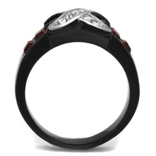 Load image into Gallery viewer, Womens Black Red Ring Anillo Para Mujer y Ninos Kids 316L Stainless Steel Ring with Top Grade Crystal in Siam Tuscania - Jewelry Store by Erik Rayo
