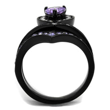 Load image into Gallery viewer, Womens Black Ring Anillo Para Mujer y Ninos Kids 316L Stainless Steel Ring with AAA Grade CZ in Amethyst Anah - Jewelry Store by Erik Rayo
