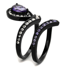 Load image into Gallery viewer, Womens Black Ring Anillo Para Mujer y Ninos Kids 316L Stainless Steel Ring with AAA Grade CZ in Amethyst Anah - Jewelry Store by Erik Rayo
