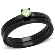 Load image into Gallery viewer, Womens Black Ring Anillo Para Mujer y Ninos Kids 316L Stainless Steel Ring with AAA Grade CZ in Apple Green color Sarah - Jewelry Store by Erik Rayo
