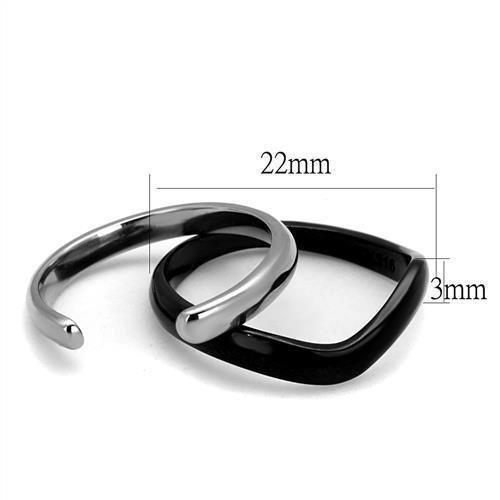 Womens Black Ring Anillo Para Mujer 316L Stainless Steel Ring with No Stone Avalon - Jewelry Store by Erik Rayo