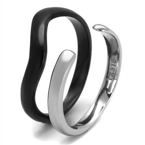 Womens Black Ring Anillo Para Mujer 316L Stainless Steel Ring with No Stone Avalon - Jewelry Store by Erik Rayo