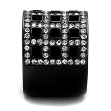 Load image into Gallery viewer, Womens Black Ring Anillo Para Mujer y Ninos Kids 316L Stainless Steel Ring with Top Grade Crystal in Black Diamond Abilene - Jewelry Store by Erik Rayo
