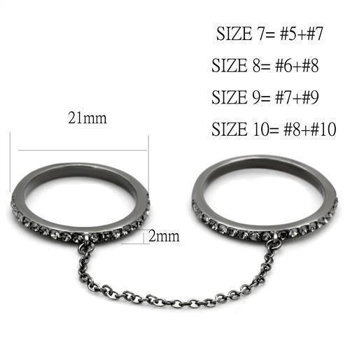 Womens Black Ring Anillo Para Mujer 316L Stainless Steel Ring with Top Grade Crystal in Jet Armani - Jewelry Store by Erik Rayo