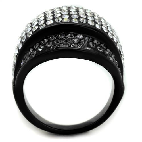 Womens Black Ring Anillo Para Mujer 316L Stainless Steel Ring with Top Grade Crystal in Multi Color Bernice - Jewelry Store by Erik Rayo