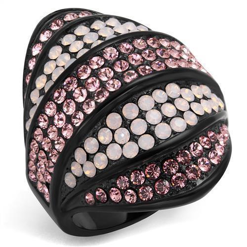 Womens Black Ring Anillo Para Mujer 316L Stainless Steel Ring with Top Grade Crystal in Multi Color Betiany - Jewelry Store by Erik Rayo