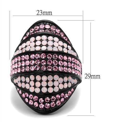 Womens Black Ring Anillo Para Mujer 316L Stainless Steel Ring with Top Grade Crystal in Multi Color Betiany - Jewelry Store by Erik Rayo