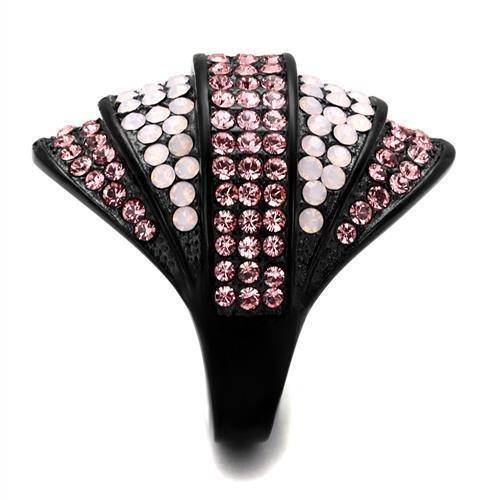 Womens Black Ring Anillo Para Mujer 316L Stainless Steel Ring with Top Grade Crystal in Multi Color Betiany - Jewelry Store by Erik Rayo