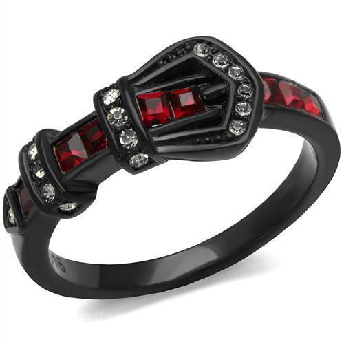 Womens Black Ring Anillo Para Mujer 316L Stainless Steel Ring with Top Grade Crystal in Multi Color Palermo - Jewelry Store by Erik Rayo