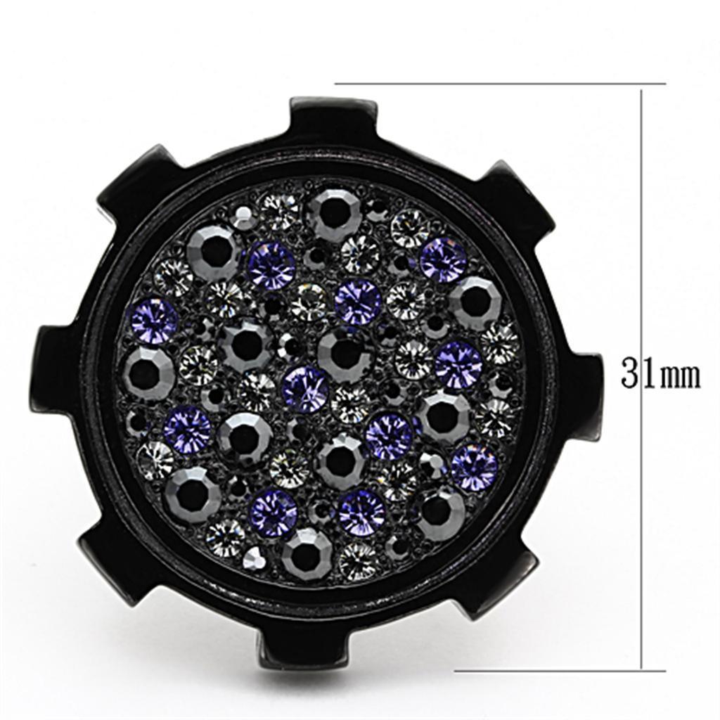 Womens Black Ring Anillo Para Mujer 316L Stainless Steel Ring with Top Grade Crystal in Multi Color Udine - Jewelry Store by Erik Rayo
