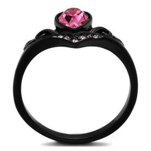 Load image into Gallery viewer, Womens Black Ring Anillo Para Mujer y Ninos Kids 316L Stainless Steel Ring with Top Grade Crystal in Rose Anaiah - Jewelry Store by Erik Rayo
