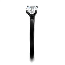 Load image into Gallery viewer, Womens Black Ring Anillo Para Mujer Stainless Steel Ring with AAA Grade CZ in Clear Abigail - Jewelry Store by Erik Rayo
