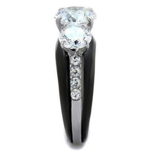 Load image into Gallery viewer, Womens Black Ring Anillo Para Mujer Stainless Steel Ring with AAA Grade CZ in Clear Anna - Jewelry Store by Erik Rayo
