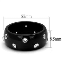 Load image into Gallery viewer, Womens Black Ring Anillo Para Mujer Stainless Steel Ring with AAA Grade CZ in Clear Areli - Jewelry Store by Erik Rayo
