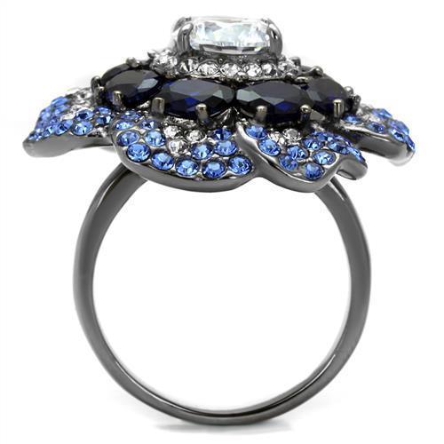 Black Rings for Women Anillo Para Mujer Stainless Steel Ring with AAA Grade CZ in Clear Lydia - Jewelry Store by Erik Rayo