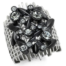 Load image into Gallery viewer, Womens Black Ring Anillo Para Mujer Stainless Steel Ring with Top Grade Crystal in Black Diamond Aosta - Jewelry Store by Erik Rayo
