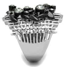 Load image into Gallery viewer, Womens Black Ring Anillo Para Mujer Stainless Steel Ring with Top Grade Crystal in Black Diamond Aosta - Jewelry Store by Erik Rayo
