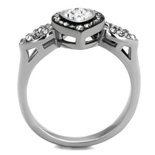 Load image into Gallery viewer, Womens Black Ring Anillo Para Mujer Stainless Steel Ring with Top Grade Crystal in Black Diamond Judith - Jewelry Store by Erik Rayo
