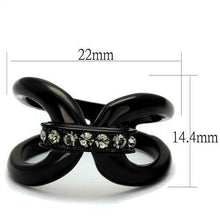 Load image into Gallery viewer, Womens Black Ring Anillo Para Mujer Stainless Steel Ring with Top Grade Crystal in Black Diamond Maria - Jewelry Store by Erik Rayo
