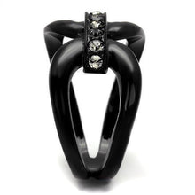 Load image into Gallery viewer, Womens Black Ring Anillo Para Mujer Stainless Steel Ring with Top Grade Crystal in Black Diamond Maria - Jewelry Store by Erik Rayo
