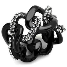 Load image into Gallery viewer, Womens Black Ring Anillo Para Mujer Stainless Steel Ring with Top Grade Crystal in Black Diamond Terni - Jewelry Store by Erik Rayo
