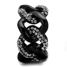 Load image into Gallery viewer, Womens Black Ring Anillo Para Mujer Stainless Steel Ring with Top Grade Crystal in Black Diamond Terni - Jewelry Store by Erik Rayo
