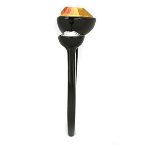 Black Rings for Women Anillo Para Mujer Stainless Steel Ring with Top Grade Crystal in Champagne Assisi - Jewelry Store by Erik Rayo