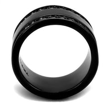 Load image into Gallery viewer, Womens Black Ring Anillo Para Mujer Stainless Steel Ring with Top Grade Crystal in Clear Angel - Jewelry Store by Erik Rayo
