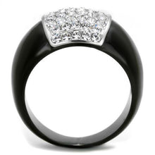 Load image into Gallery viewer, Womens Black Ring Anillo Para Mujer Stainless Steel Ring with Top Grade Crystal in Clear Grosseto - Jewelry Store by Erik Rayo
