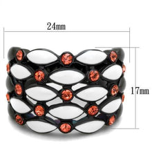 Load image into Gallery viewer, Womens Black Ring Anillo Para Mujer Stainless Steel Ring with Top Grade Crystal in Garnet Pescia - Jewelry Store by Erik Rayo
