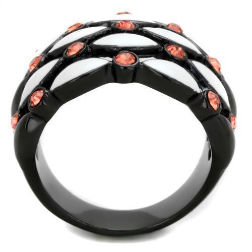 Black Rings for Women Anillo Para Mujer Stainless Steel Ring with Top Grade Crystal in Garnet Pescia - Jewelry Store by Erik Rayo