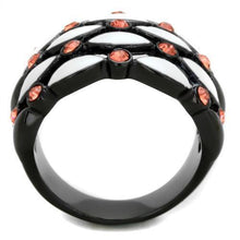Load image into Gallery viewer, Womens Black Ring Anillo Para Mujer Stainless Steel Ring with Top Grade Crystal in Garnet Pescia - Jewelry Store by Erik Rayo
