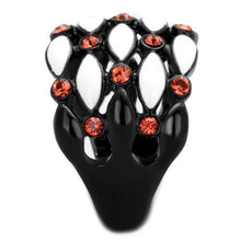 Load image into Gallery viewer, Womens Black Ring Anillo Para Mujer Stainless Steel Ring with Top Grade Crystal in Garnet Pescia - Jewelry Store by Erik Rayo
