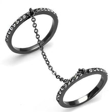 Load image into Gallery viewer, Womens Black Ring Anillo Para Mujer Stainless Steel Ring with Top Grade Crystal in Jet Armani - Jewelry Store by Erik Rayo
