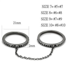 Load image into Gallery viewer, Womens Black Ring Anillo Para Mujer Stainless Steel Ring with Top Grade Crystal in Jet Armani - Jewelry Store by Erik Rayo

