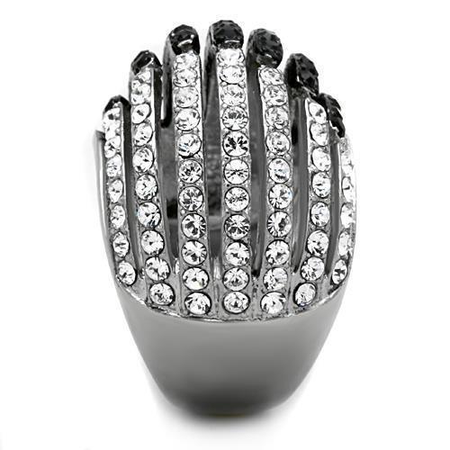 Black Rings for Women Anillo Para Mujer Stainless Steel Ring with Top Grade Crystal in Jet Veneto - Jewelry Store by Erik Rayo